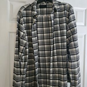 All Saints Monochrome Checkered Shirt